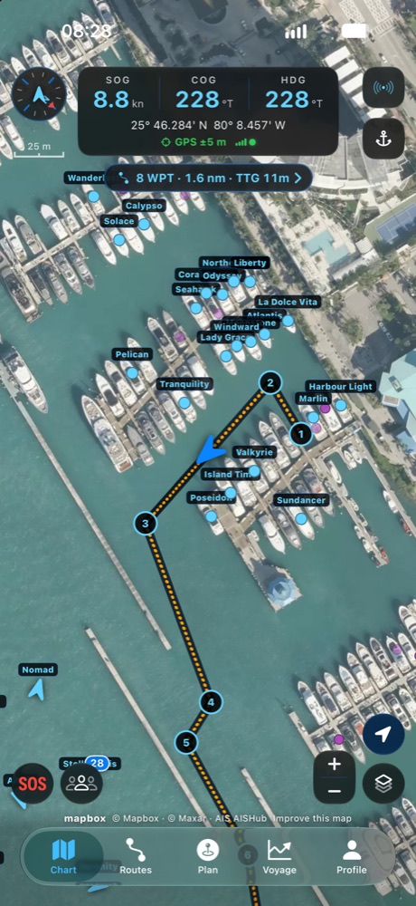 Leaving Miami Beach Marina with the fleet around